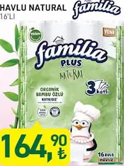 FAMİLİA KAĞIT HAVLU NATURAL 16'LI FAMİLİA KAĞIT HAVLU NATURAL 16'LI